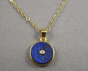 Lapis Lazuli 18KGP Pendant Necklace 1pc (C094)