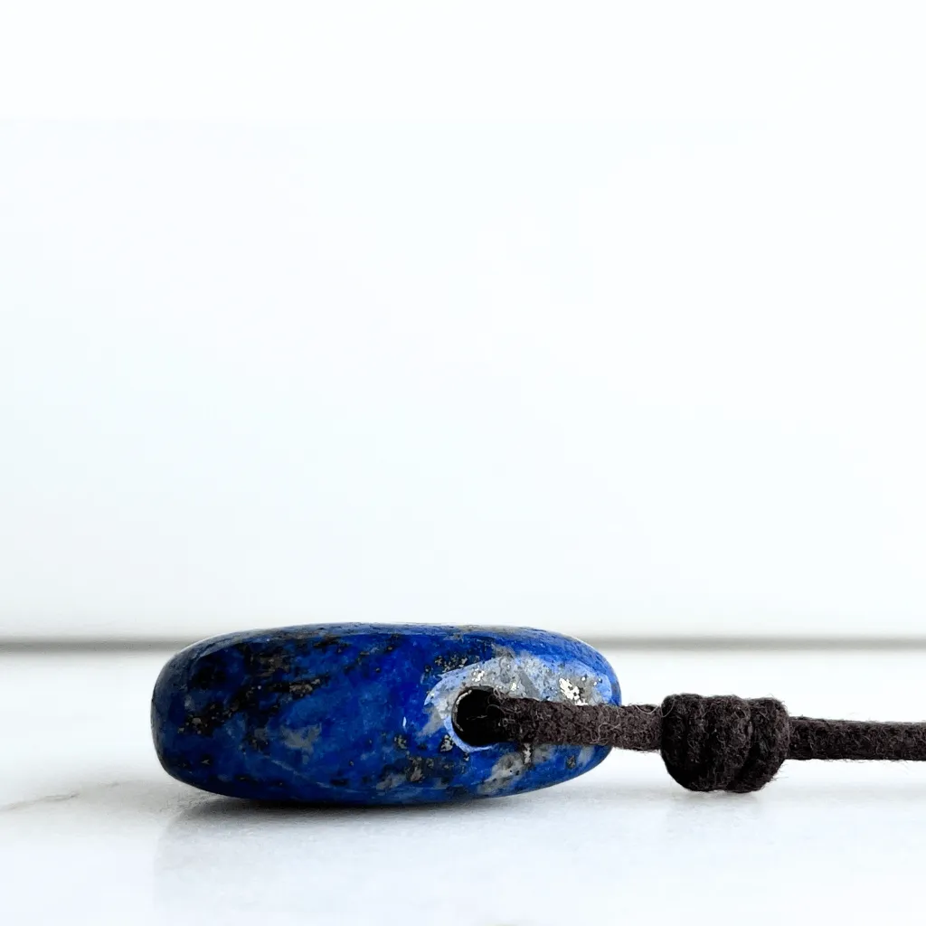 Lapis Lazuli Gemstone Pendant Necklace - Celestial Beauty