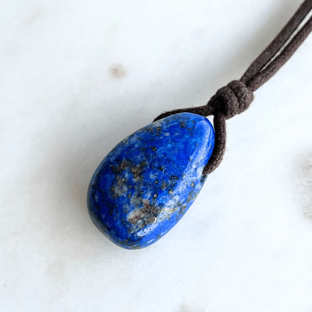 Lapis Lazuli Gemstone Pendant Necklace - Celestial Beauty