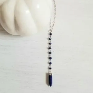 Lapis Lazuli Y Style Necklace, Bohemian Style Stone Jewelry