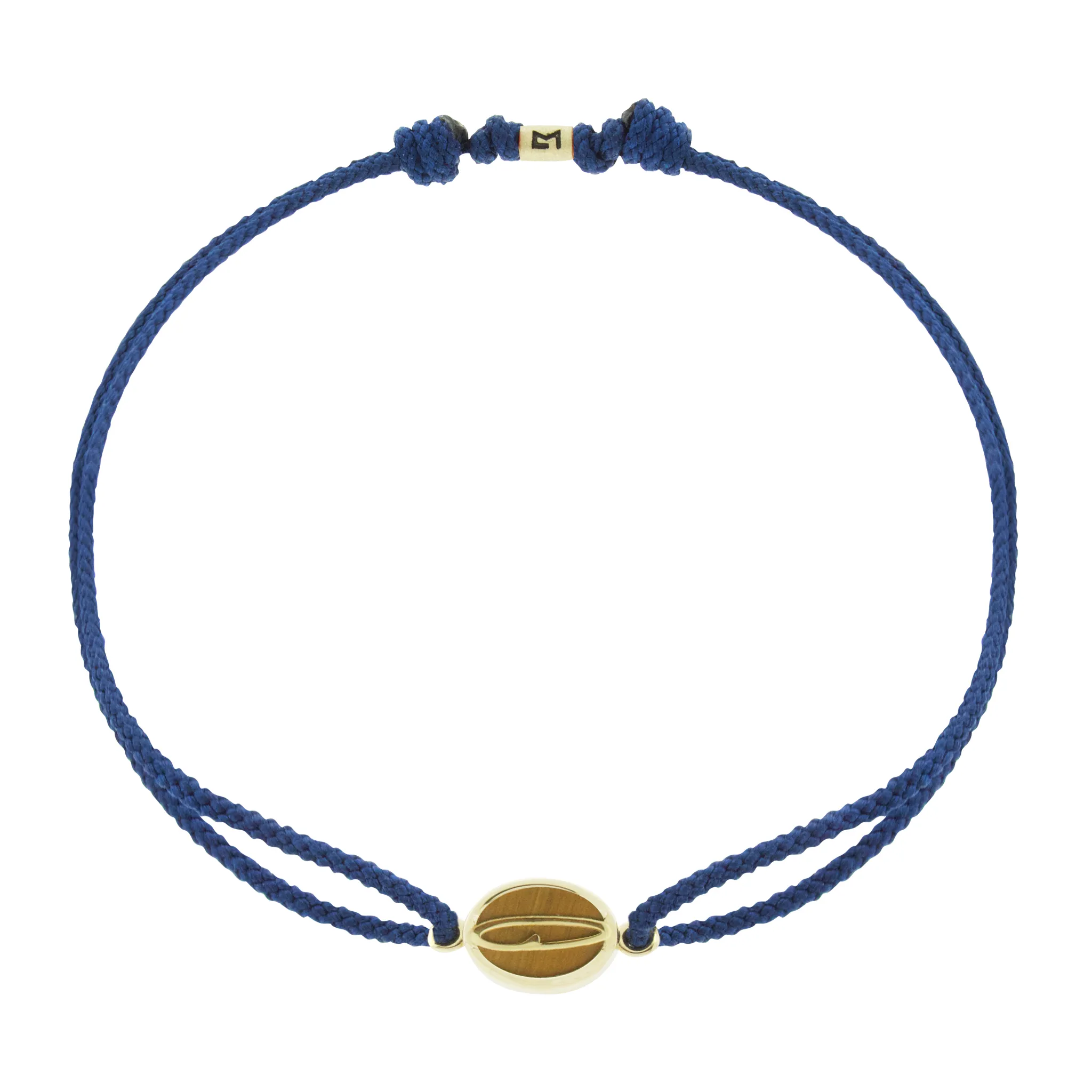 Large Tiger's Eye Initial Cord Bracelet