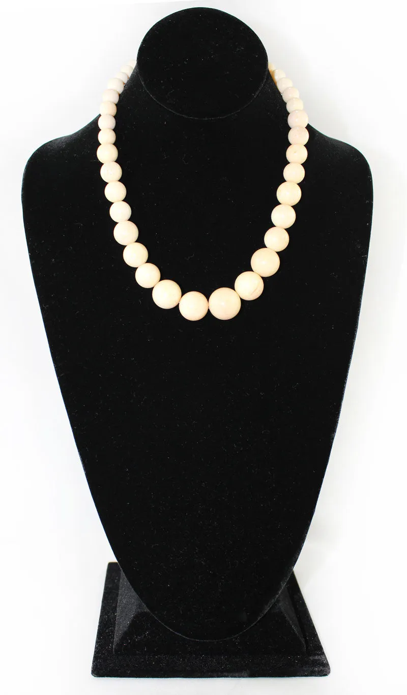 Light Peach Coral Beaded Necklace