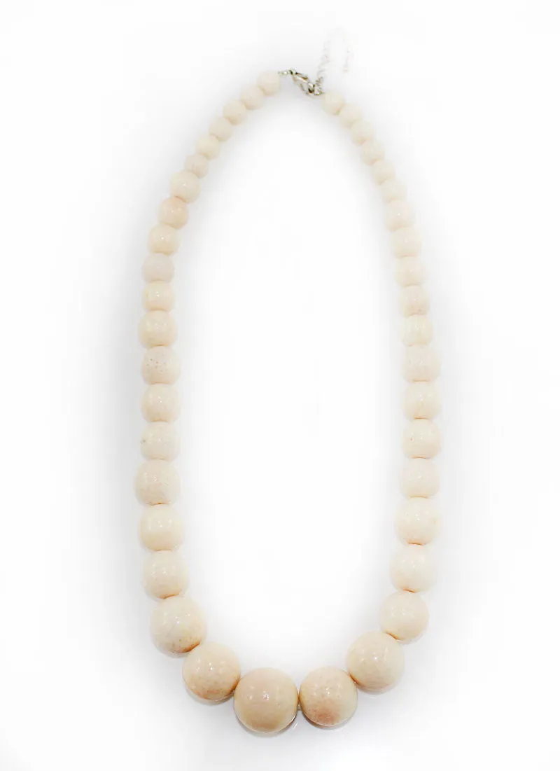 Light Peach Coral Beaded Necklace