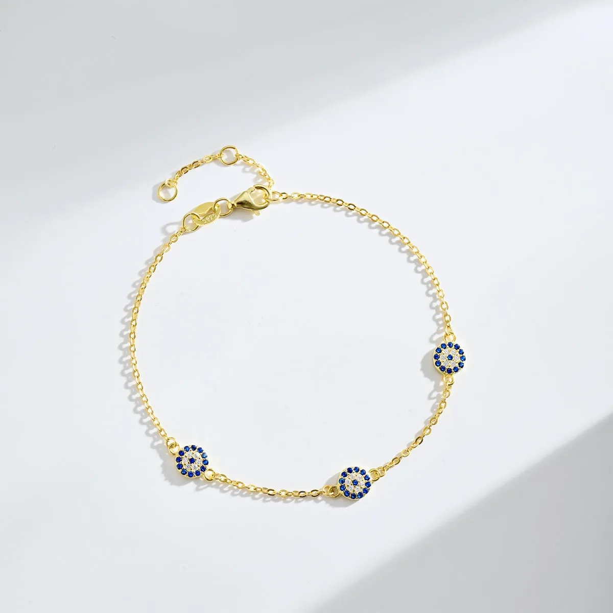 Lola Trio Disc Evil Eye Bracelet - Gold