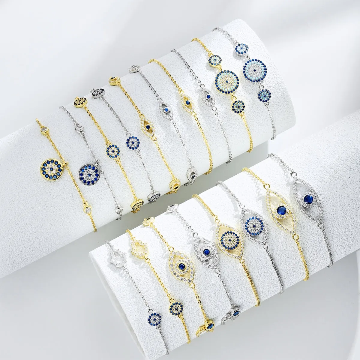 Lola Trio Disc Evil Eye Bracelet - Gold