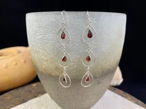 Long Garnet Earrings