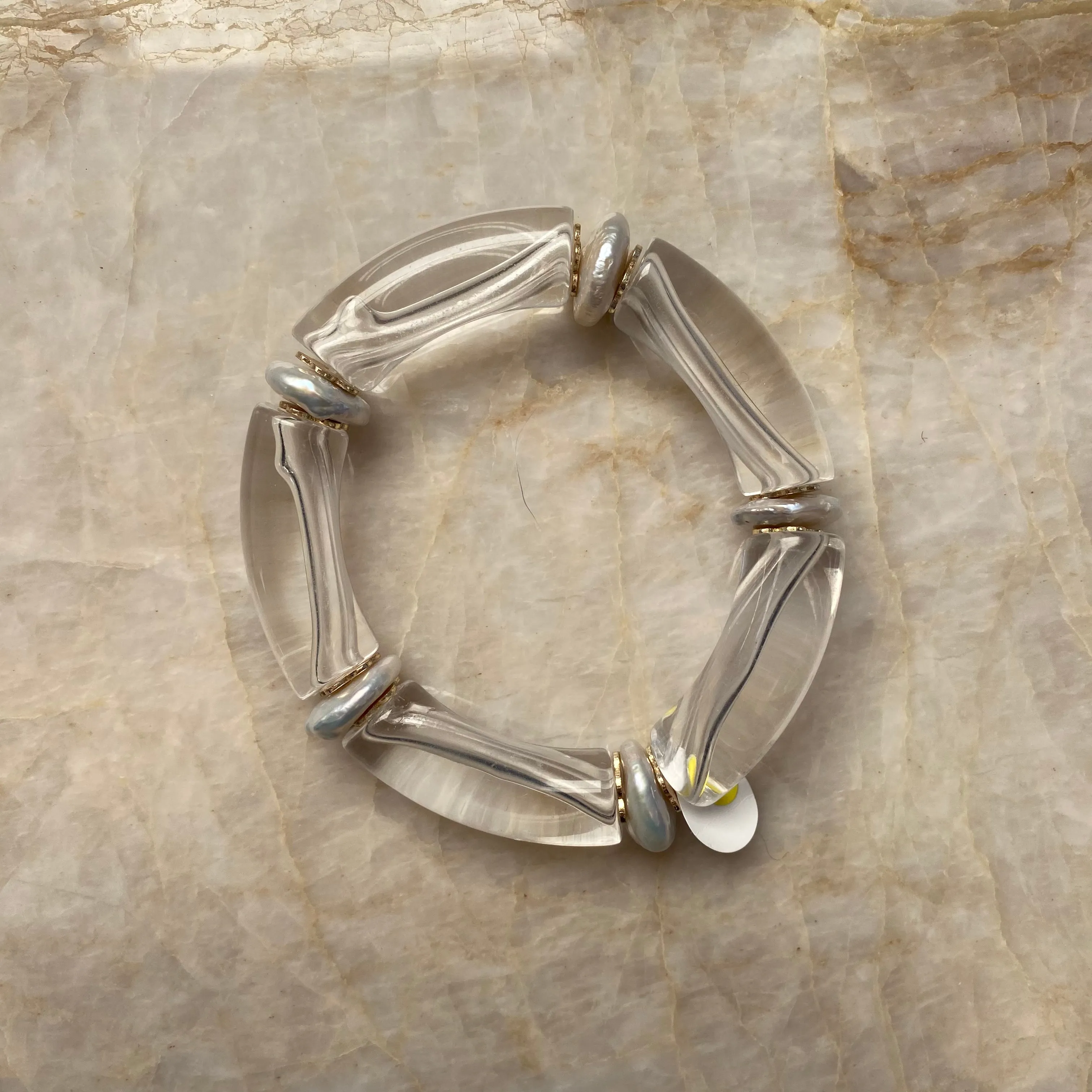 Mac Bracelet with Flat Coin Pearls