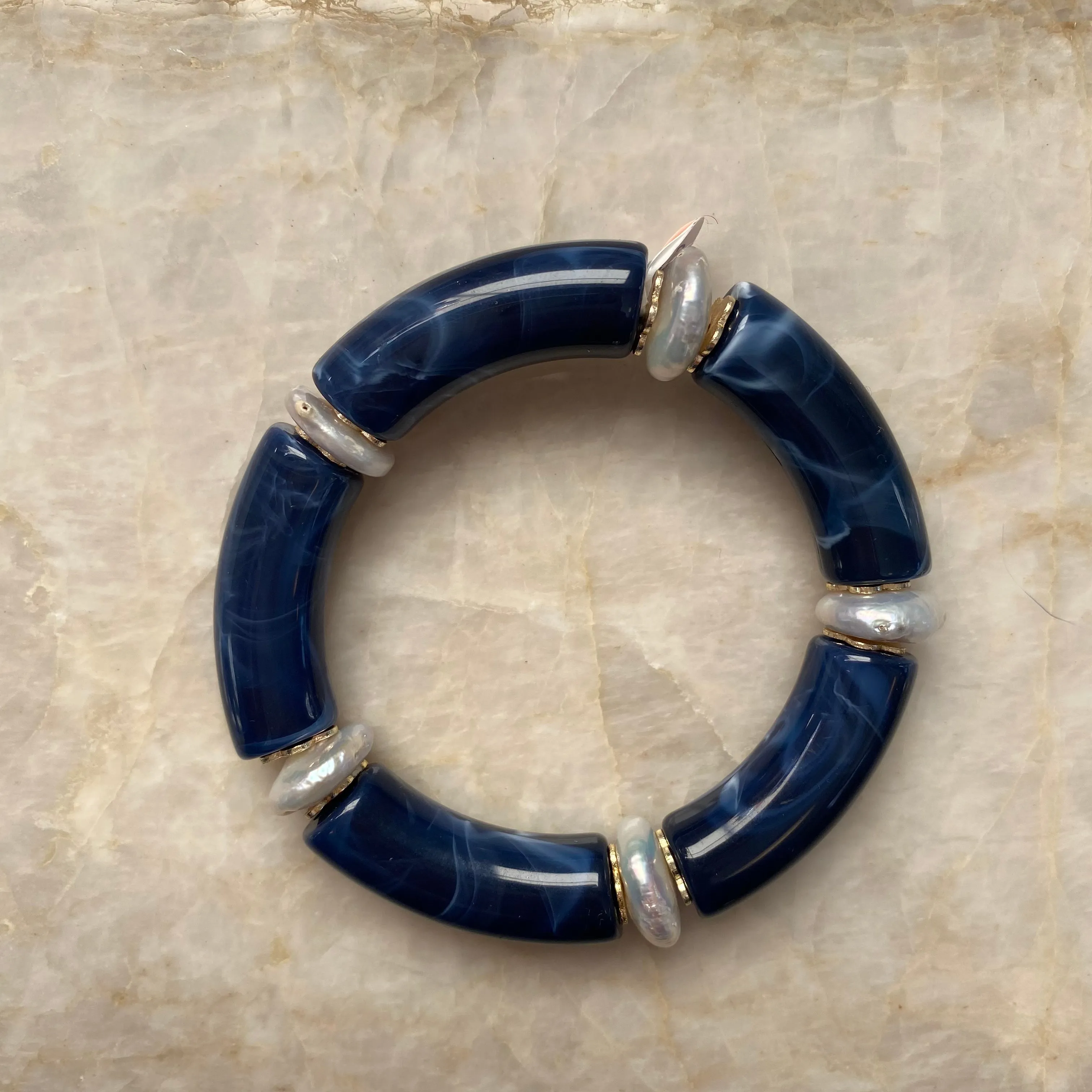 Mac Bracelet with Flat Coin Pearls