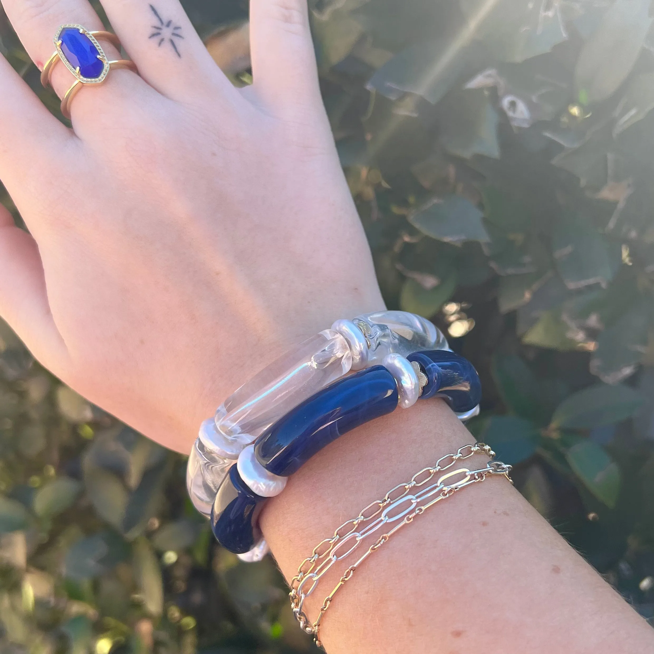 Mac Bracelet with Flat Coin Pearls