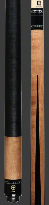 McDermott Walnut Stained Maple Forearm with Black PointsPool Cue - G333