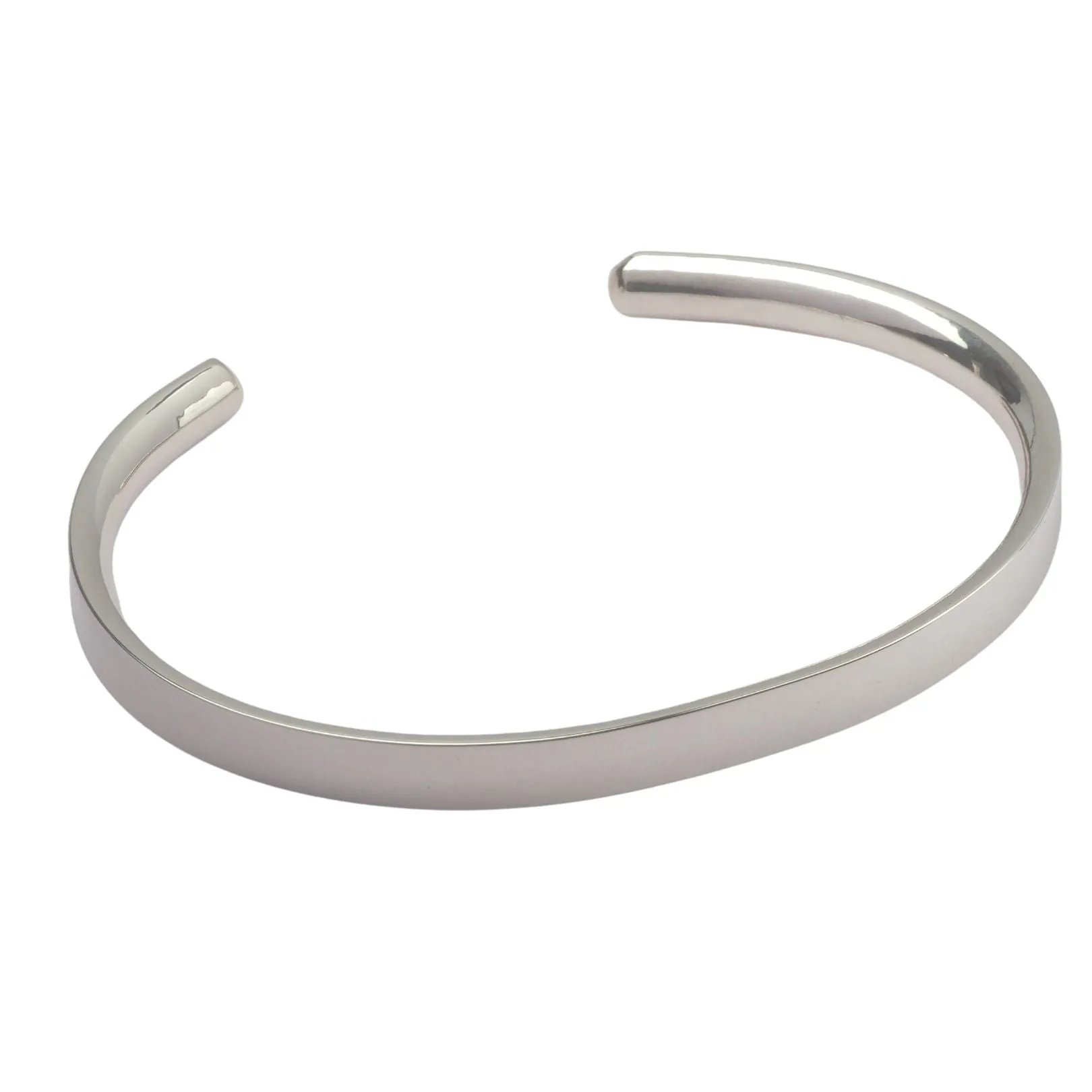 Men's 6mm Slim Silver Cuff Bracelet