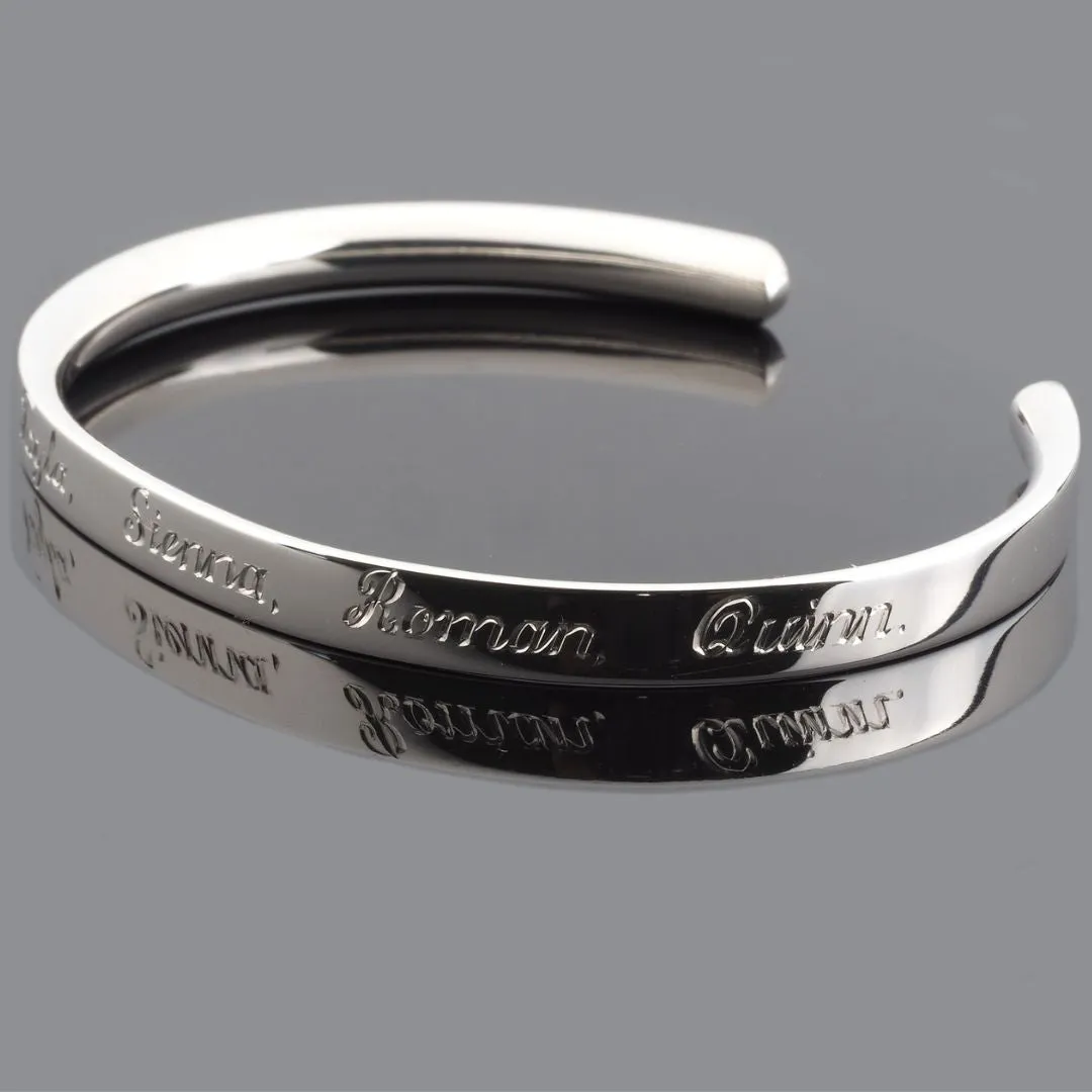 Men's 6mm Slim Silver Cuff Bracelet