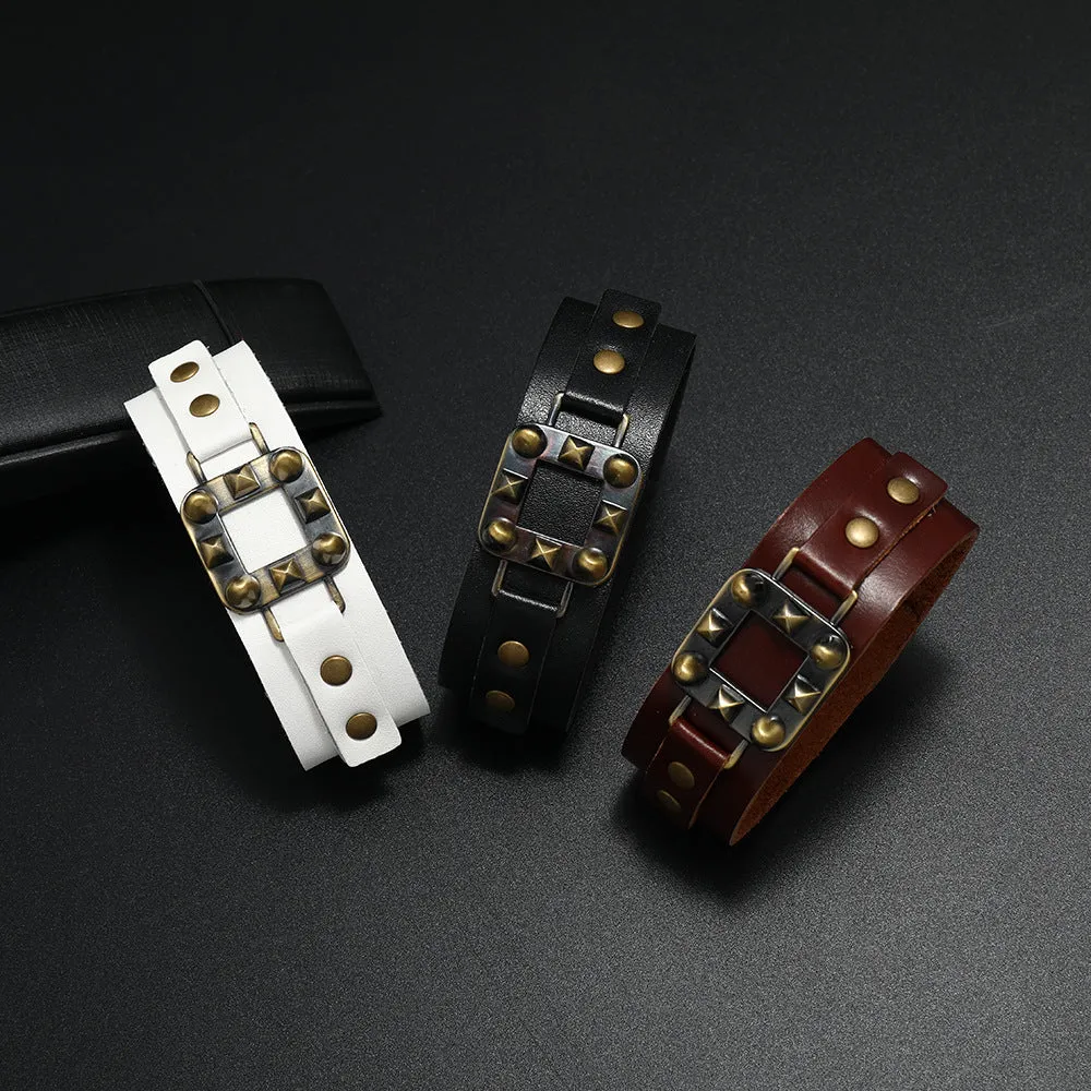 Men's Cowhide Bracelet Punk Rock Jewelry