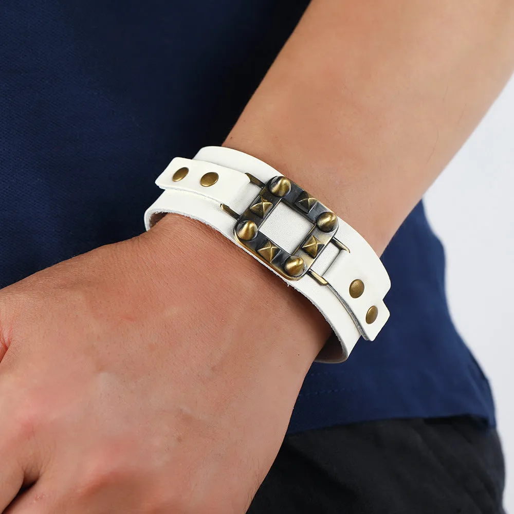 Men's Cowhide Bracelet Punk Rock Jewelry