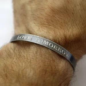 Mens Inspiration Bracelet - Design Bangle Cuff for men - Personalized Rustic Jewelry