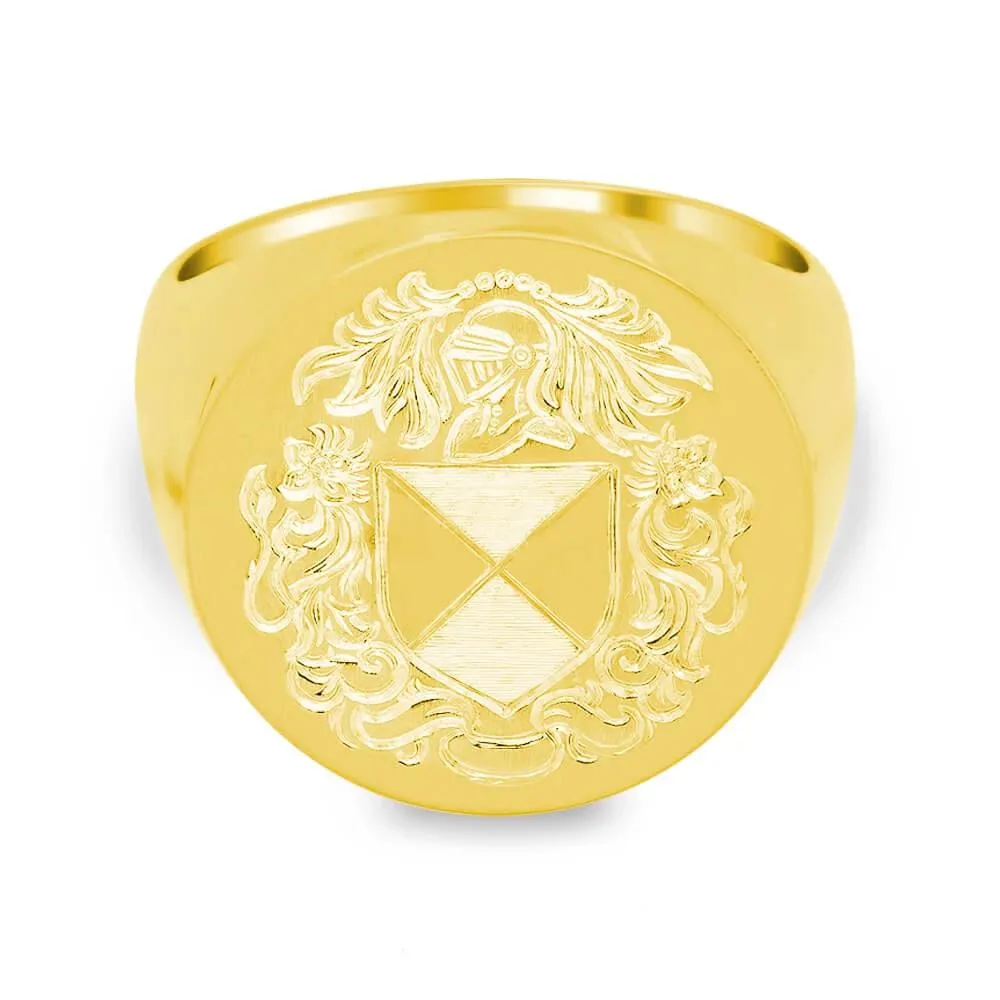 Men's Round Signet Ring - Extra Large