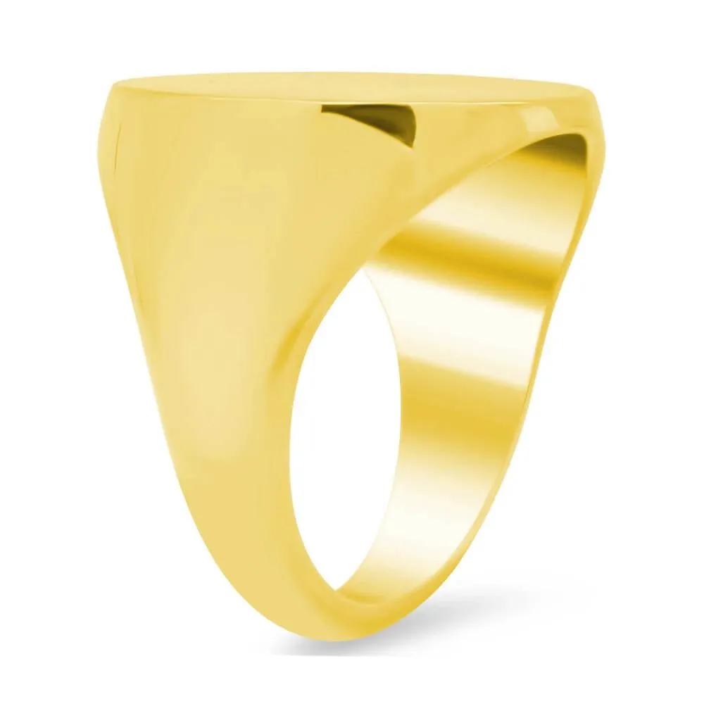 Men's Round Signet Ring - Extra Large