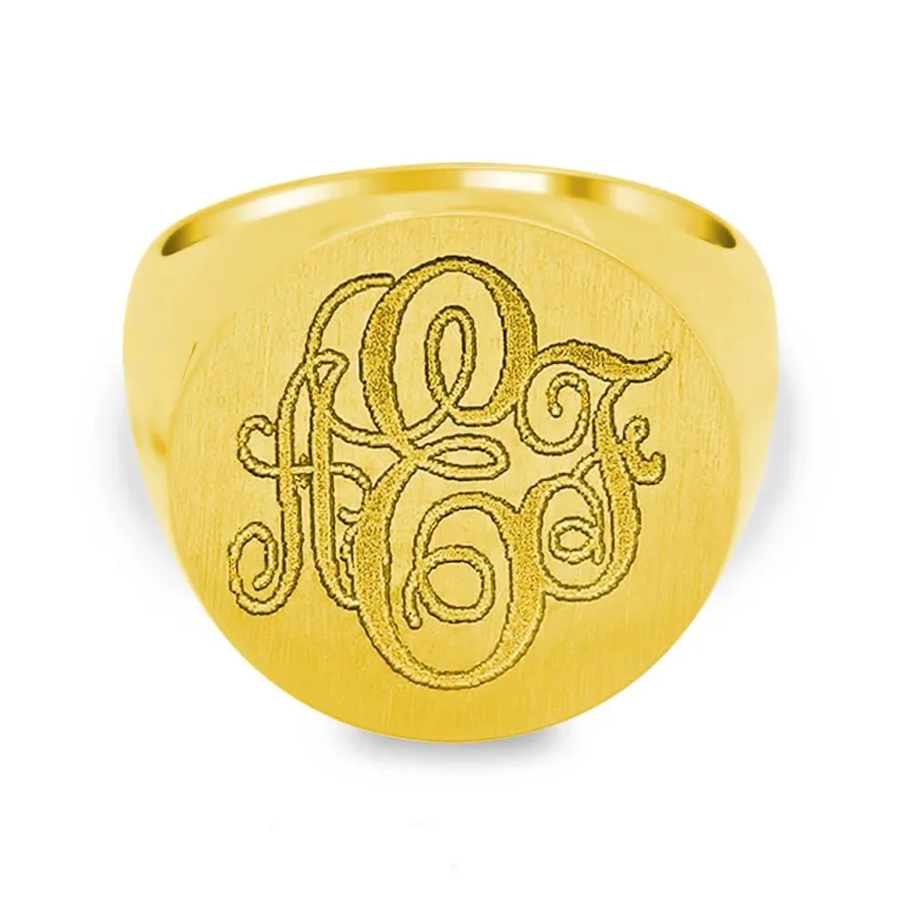Men's Round Signet Ring - Extra Large