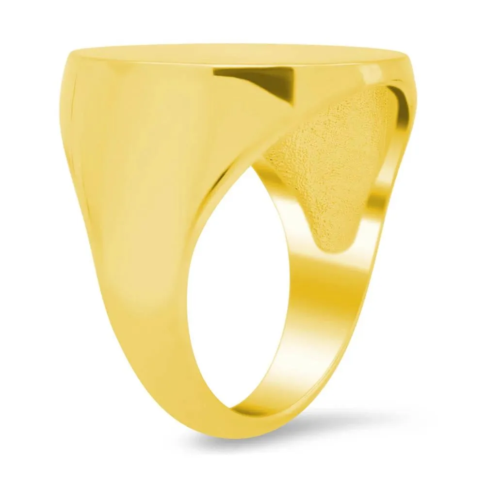 Men's Round Signet Ring - Extra Large