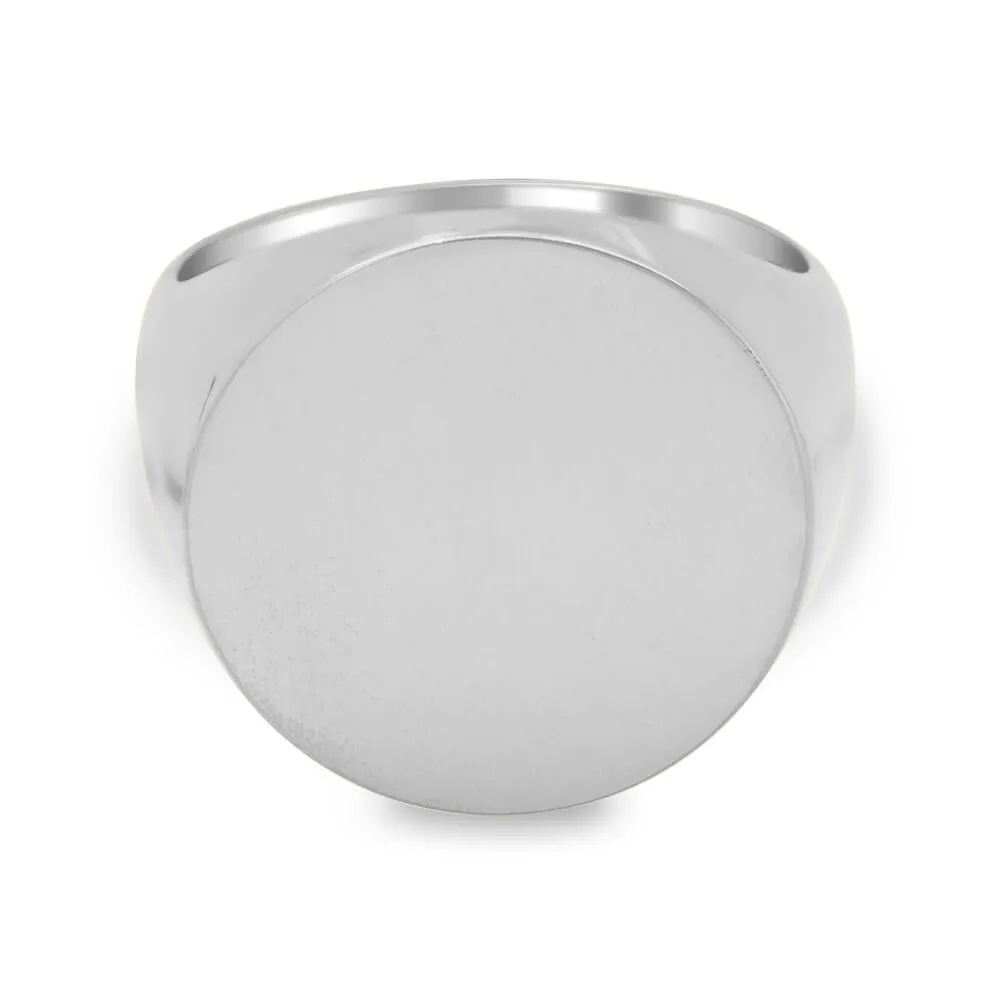 Men's Round Signet Ring - Extra Large