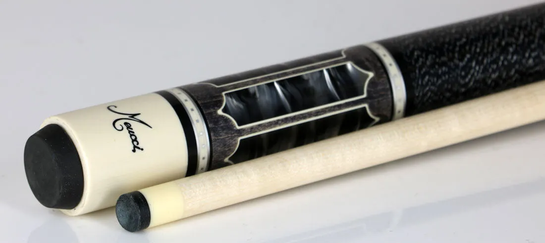 Meucci 2020 Gray - Black Pearl - Black/White Wrap Pool Cue with Pro Shaft - 2020GYBKBKWHP