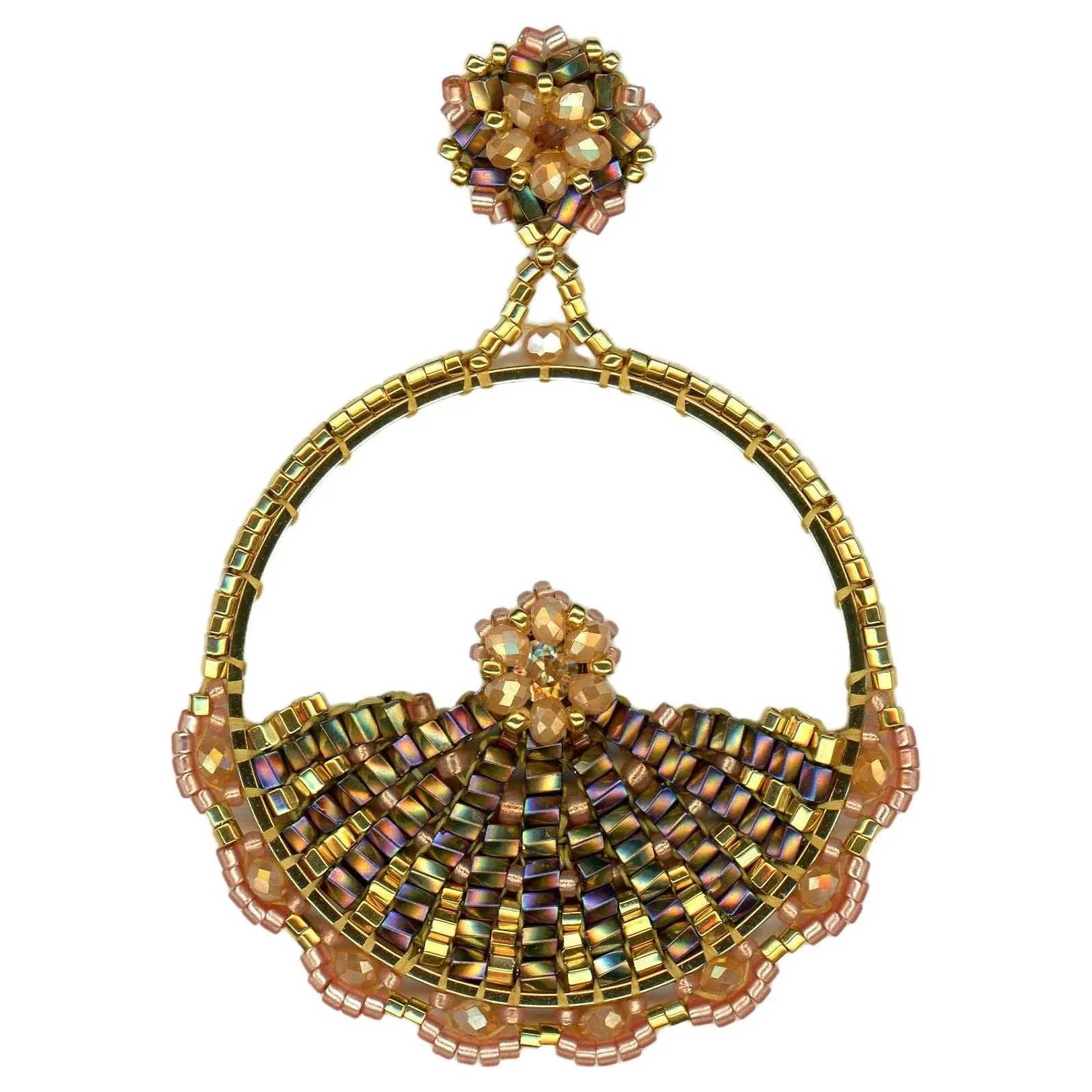 Miguel Ases Pumpkin & Honey Ombre Hoop Earring  -Fall 2022