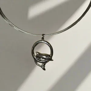 Minoan Dolphins Lapis Lazuli Sterling Silver pendant