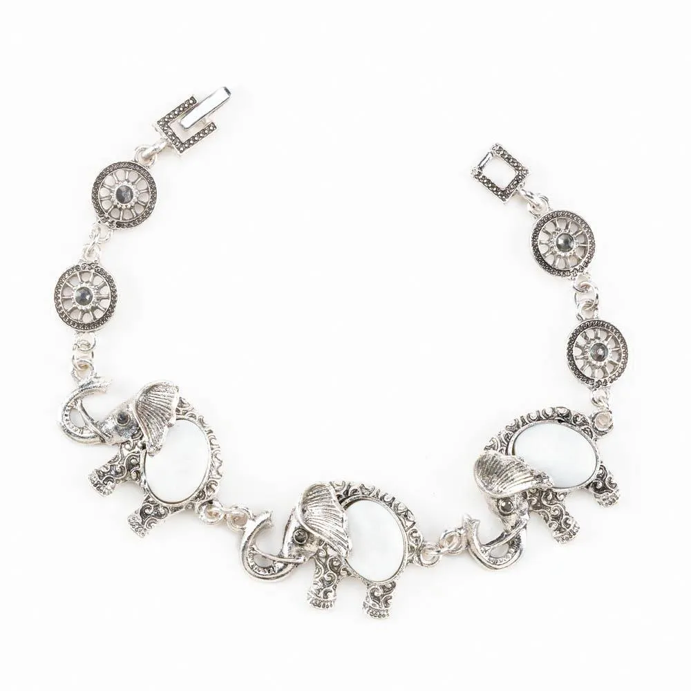 Mother Of Pearl Elephant Bracelet