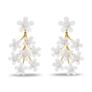 MOTHER OF PEARL GARDEN BOUQUET CHANDELIER EARRINGS