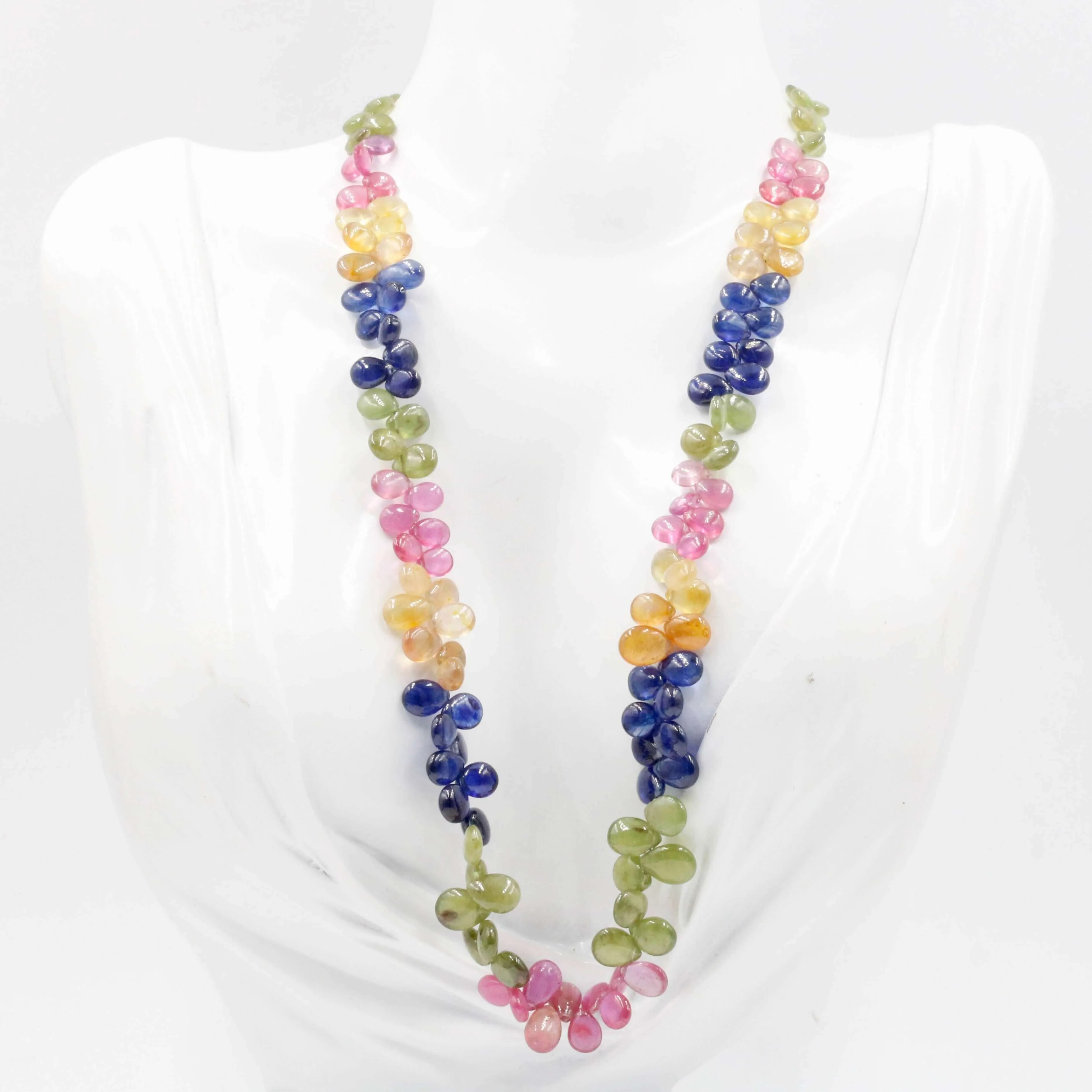 Natural Multi Color Sapphire and Ruby Necklace Sapphire And Ruby Beads Genuine Sapphire and Ruby Beaded Gemstone Necklace SKU: 6142953
