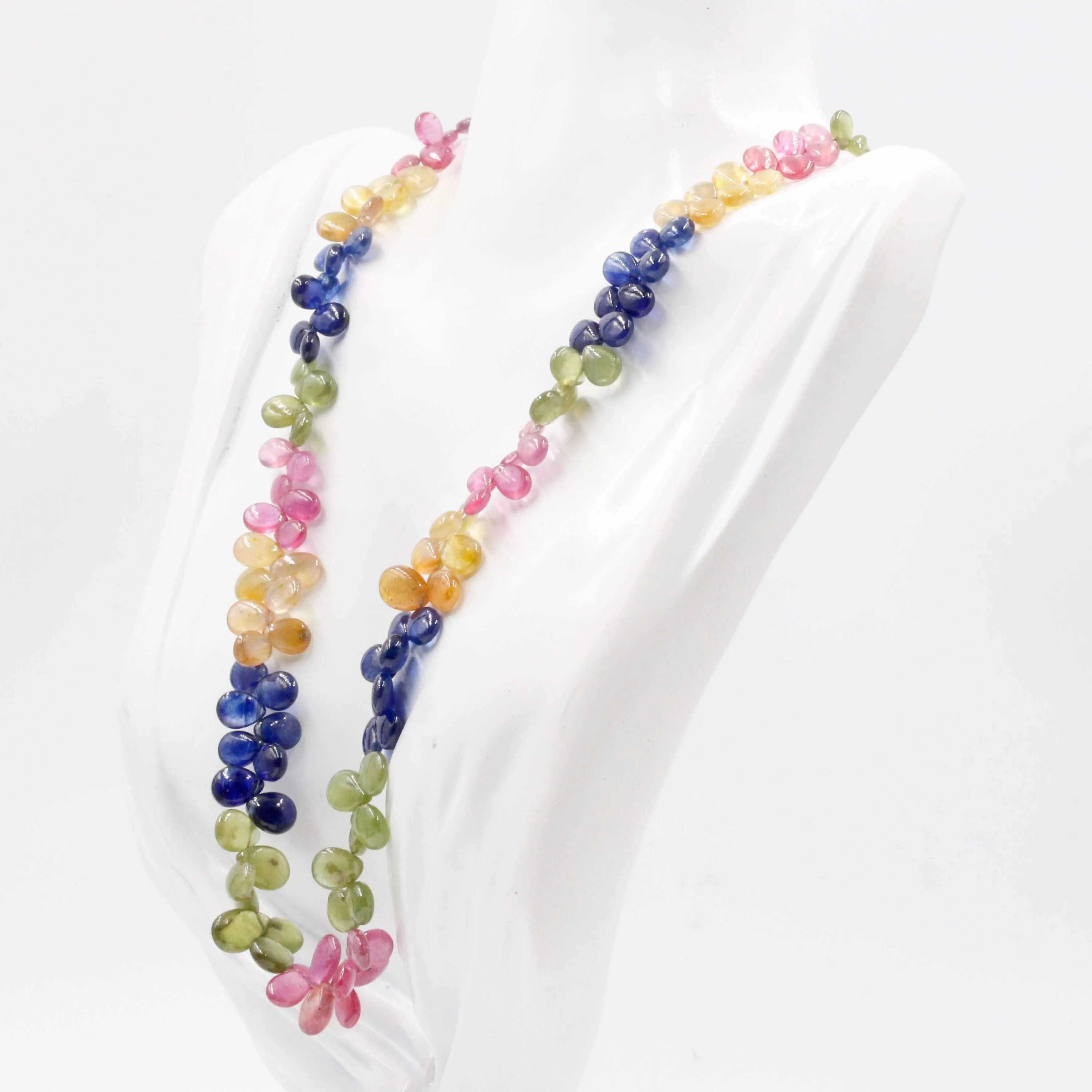 Natural Multi Color Sapphire and Ruby Necklace Sapphire And Ruby Beads Genuine Sapphire and Ruby Beaded Gemstone Necklace SKU: 6142953