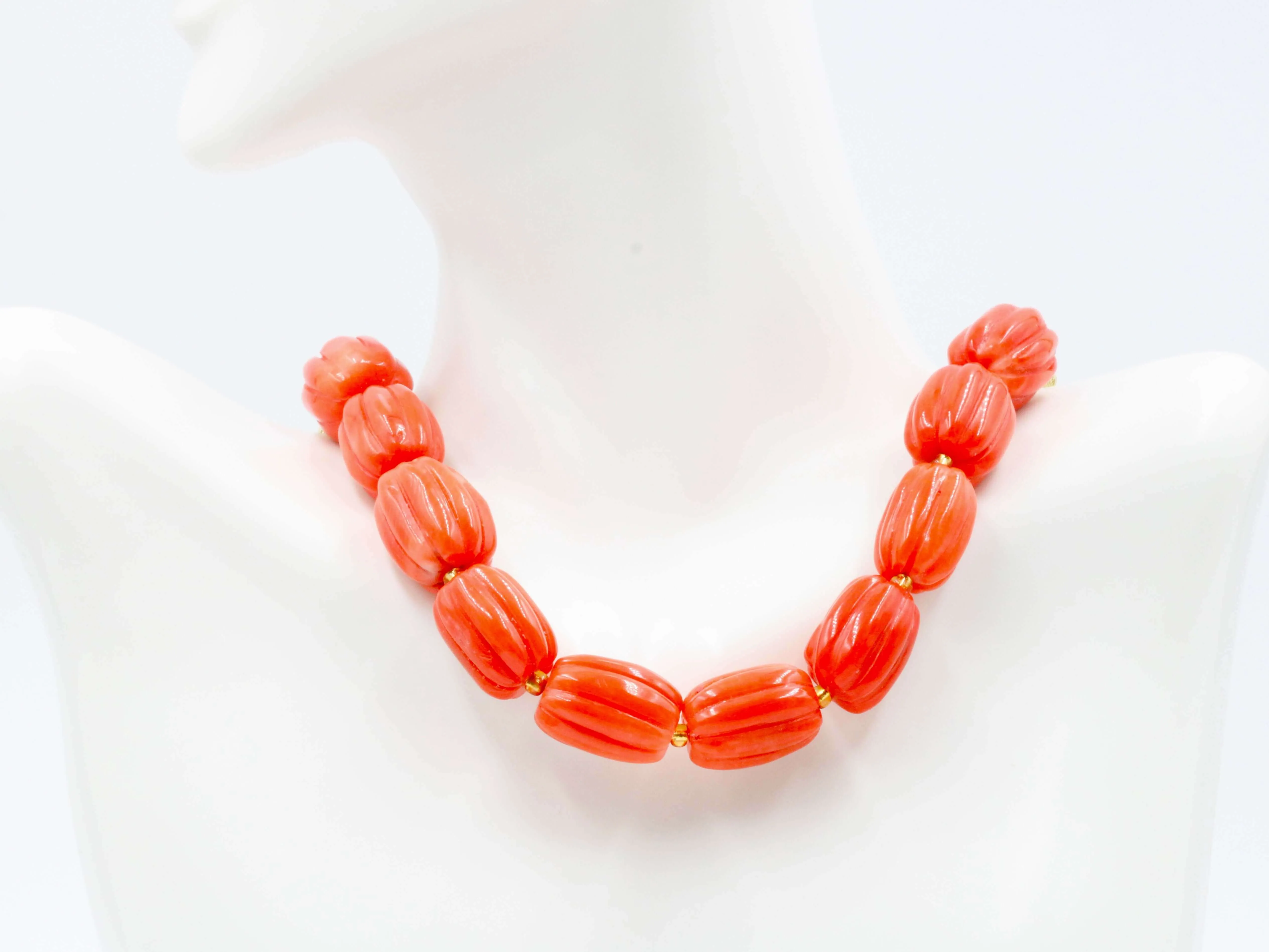 Natural Orange Coral Beads Orange Coral Gemstone Large Pumpkin Shaped Coral Beaded Strand Unfinished Strand Coral Gemstone Beads 6142910