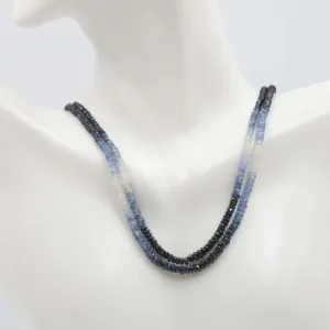 Natural Sapphire Shaded gemstone Necklace 16-22 Inches Adjustable Jewelry Sapphire Shaded RD Necklace Sapphire Beads SKU: 6142598, 6142598-1