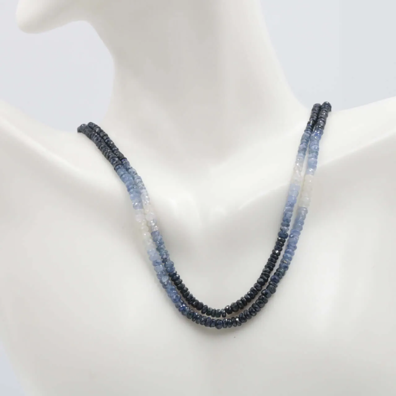 Natural Sapphire Shaded gemstone Necklace 16-22 Inches Adjustable Jewelry Sapphire Shaded RD Necklace Sapphire Beads SKU: 6142598, 6142598-1