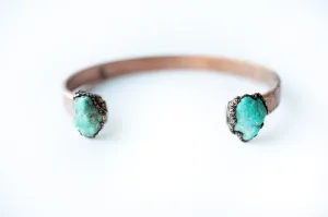 Natural Turquoise Cuff Bracelet | Raw Mineral Cuff