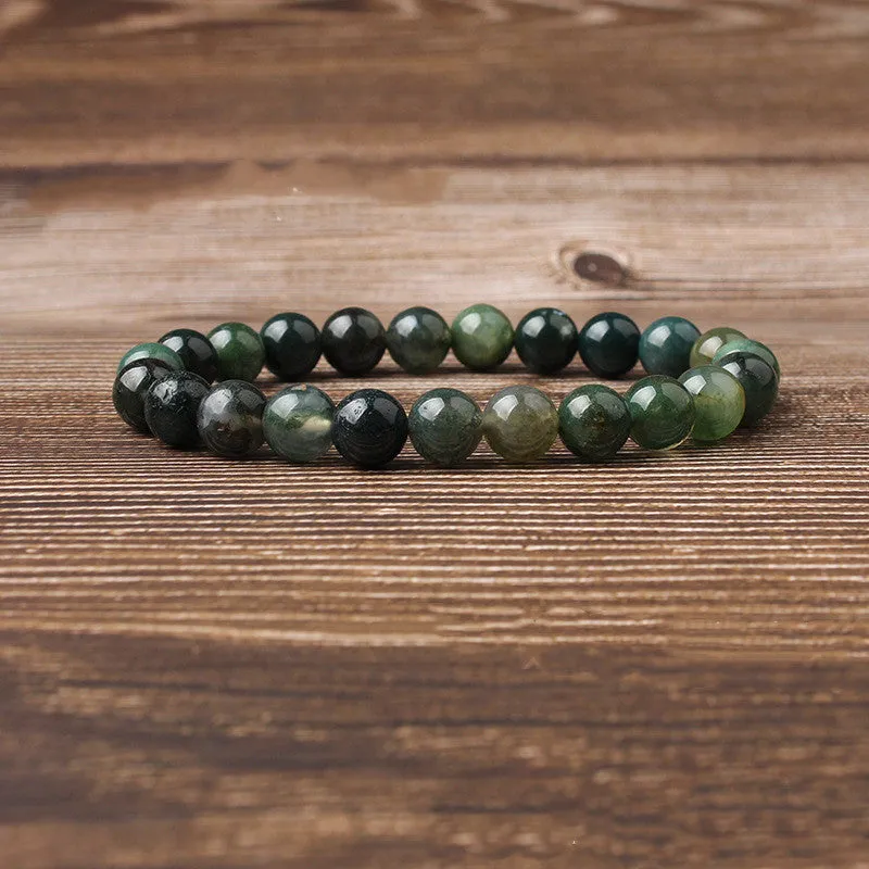 Natural Water Grass Agate Gemstone Bracelet