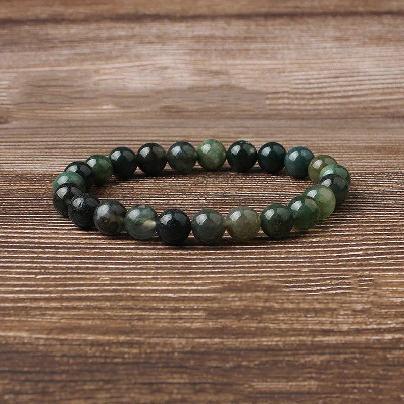 Natural Water Grass Agate Gemstone Bracelet