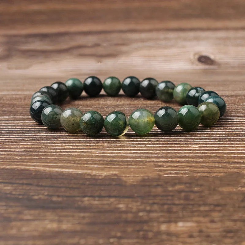 Natural Water Grass Agate Gemstone Bracelet