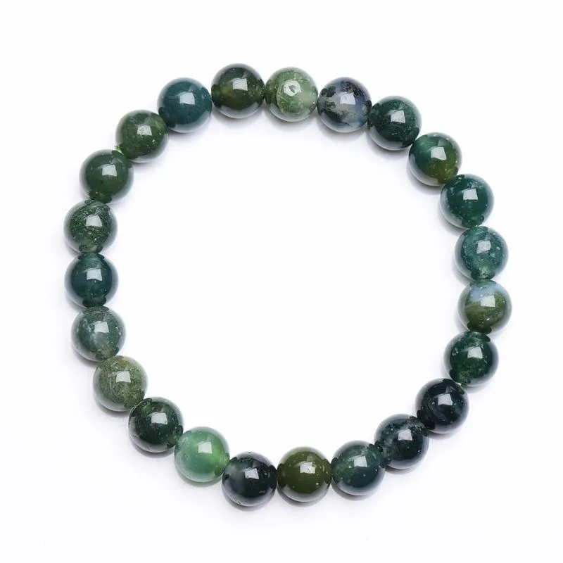 Natural Water Grass Agate Gemstone Bracelet