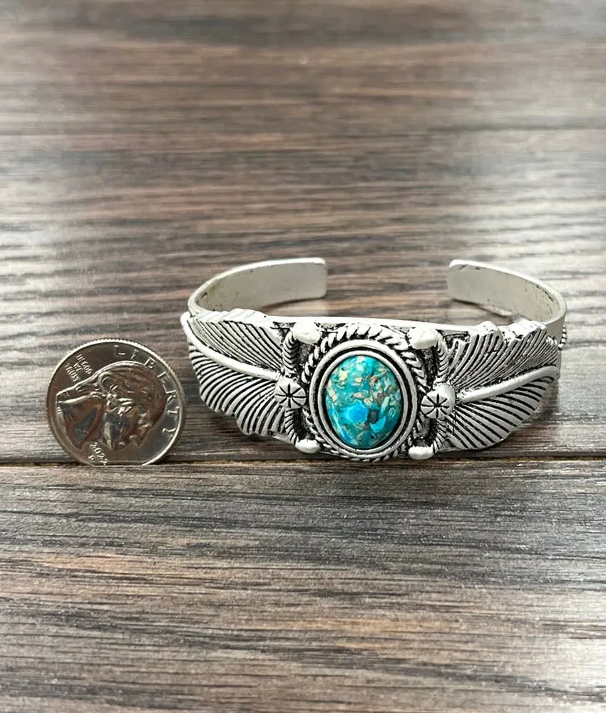 Navajo Turquoise Cuff Bracelet at Bourbon Cowgirl