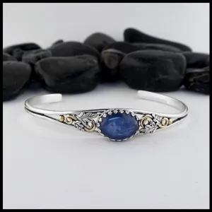 Oak Leaf Cuff Bracelet with Kyanite