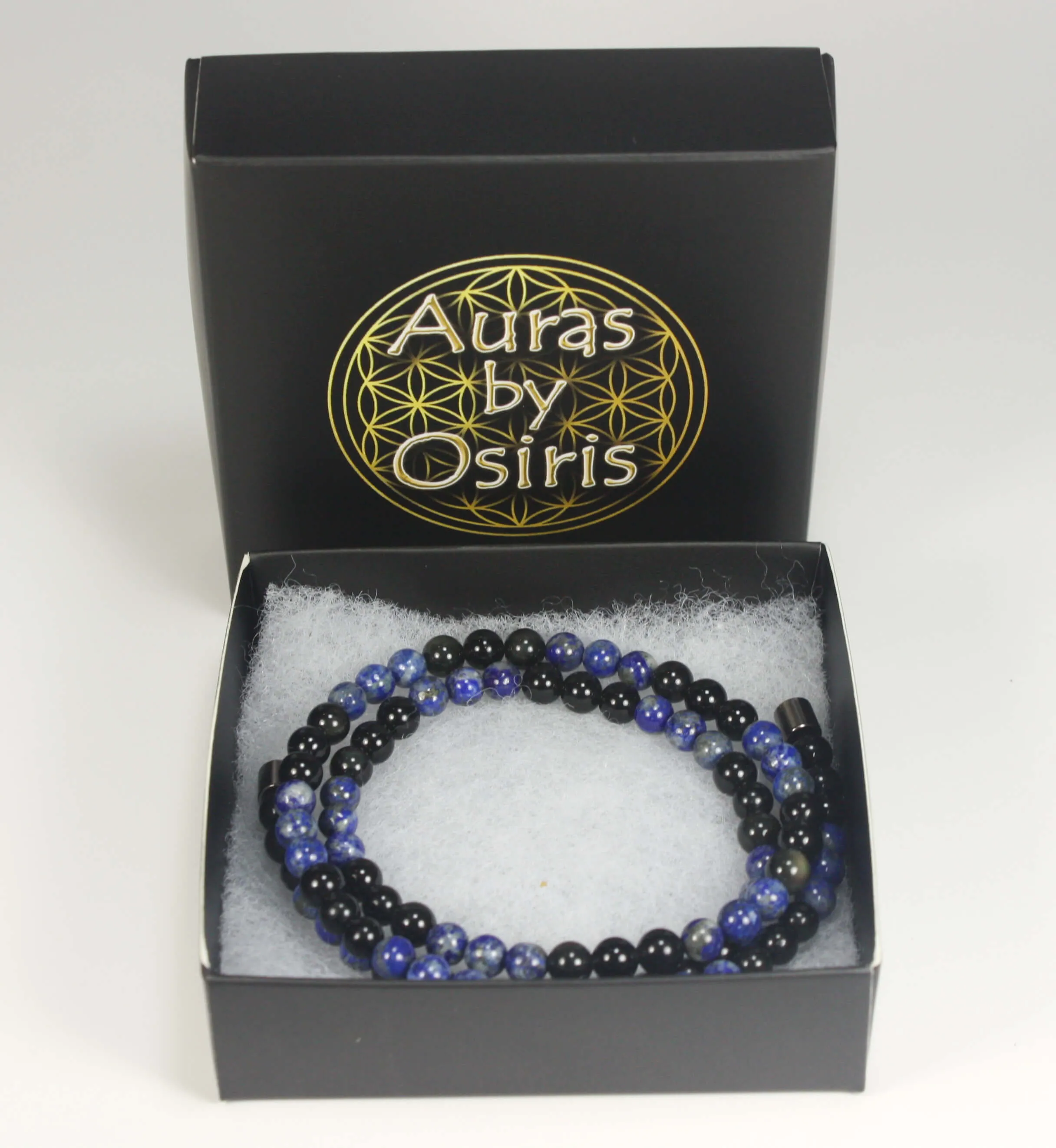 Obsidian & Lapis Lazuli Necklace 6mm