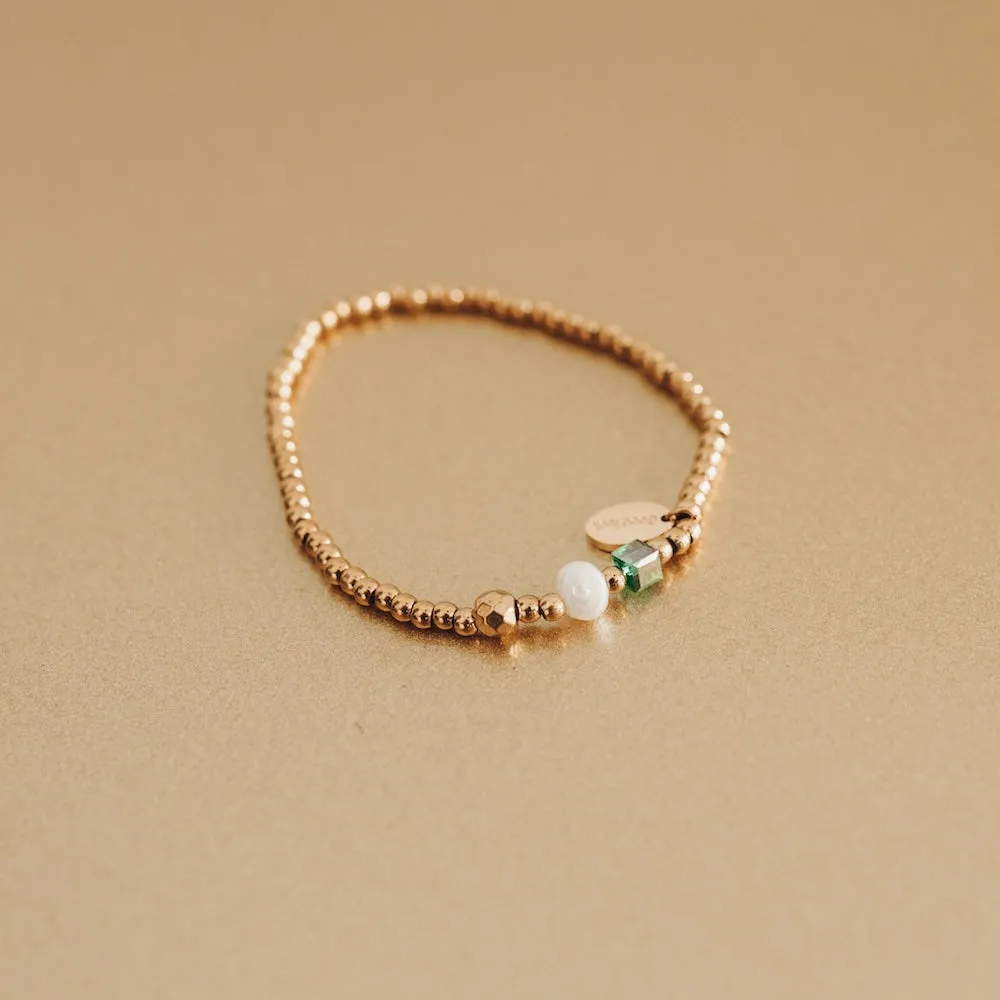 On Cloud 9 Gem and Pearl Stretch Bracelet *WATERPROOF*