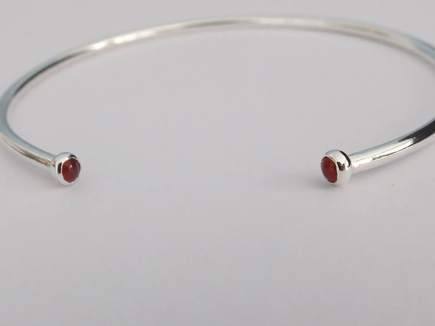 Open Silver Cuff Bracelet, Double Stone Cuff Bracelet, Carnelian Cuff, Carnelian Bracelet, Simple, Layer Bracelet, Carnelian, Horseshoe