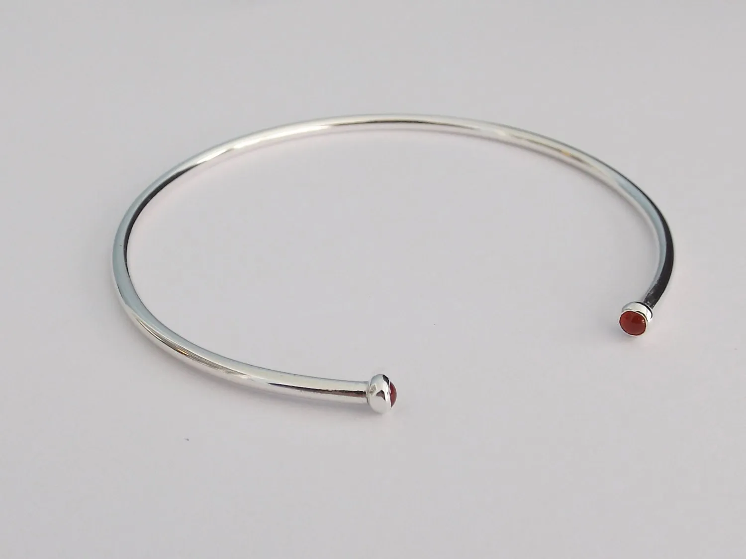 Open Silver Cuff Bracelet, Double Stone Cuff Bracelet, Carnelian Cuff, Carnelian Bracelet, Simple, Layer Bracelet, Carnelian, Horseshoe