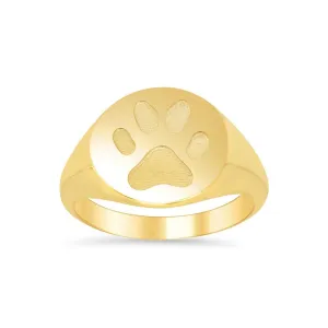 Paw Print Signet Ring for Women