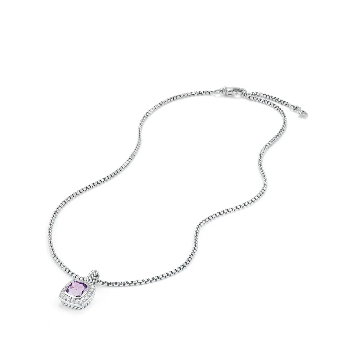 Pendant Necklace with Amethyst and Diamonds