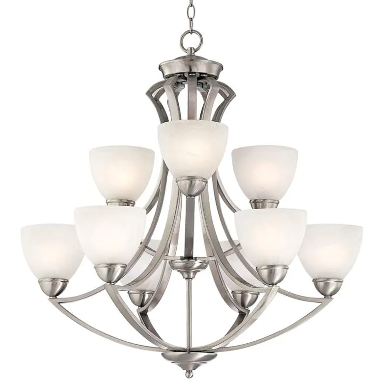 Possini 30" Wide Satin Nickel Chandelier