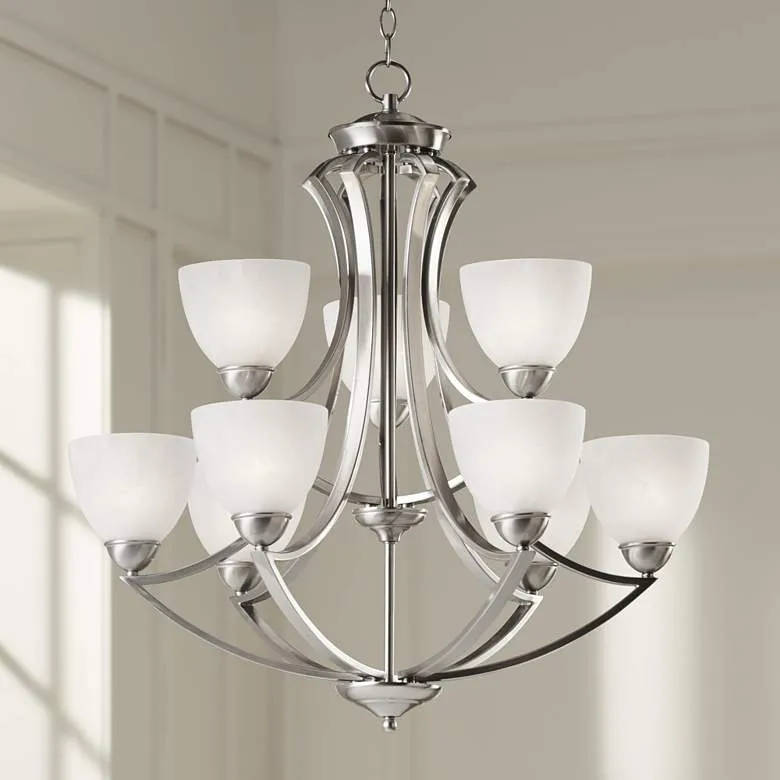 Possini 30" Wide Satin Nickel Chandelier