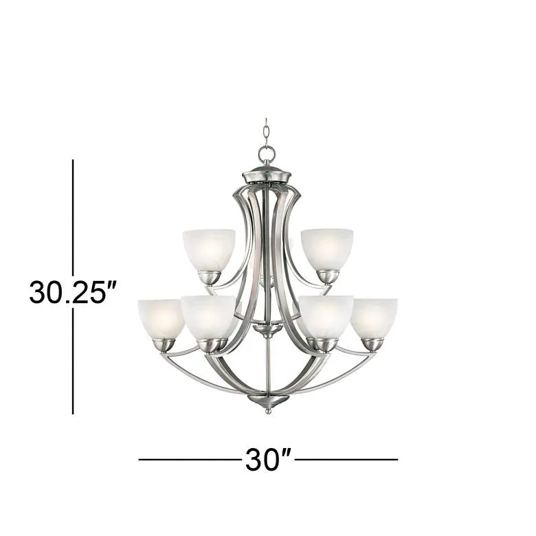 Possini 30" Wide Satin Nickel Chandelier